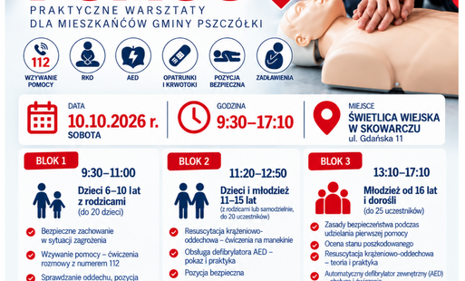 Zdjęcie do Bezpłatne warsztaty pierwszej pomocy w Skowarczu