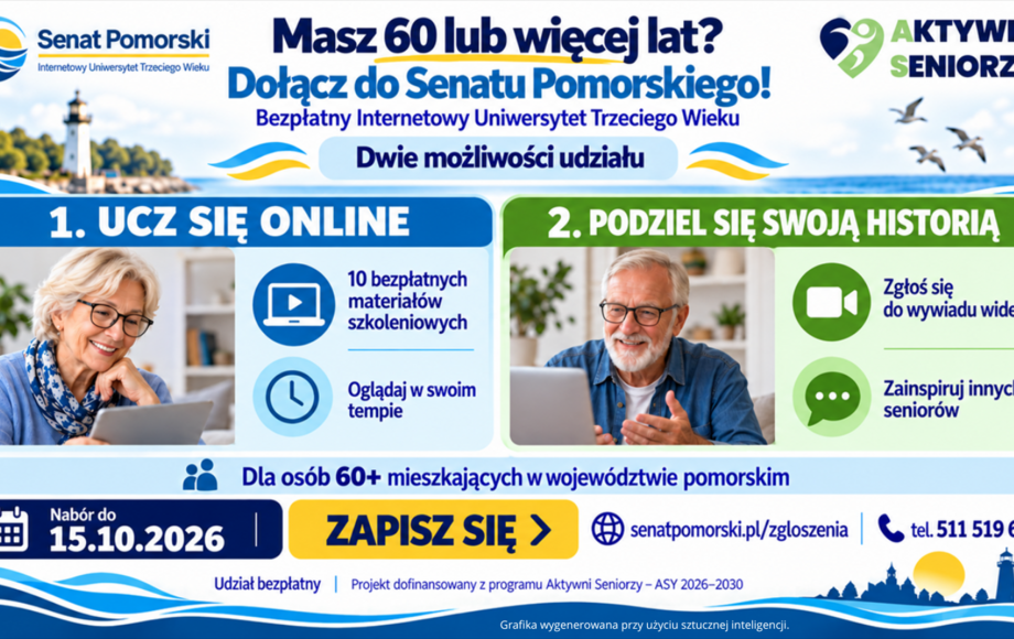 Rekrutacja do internetowego Uniwersytetu Trzeciego Wieku Senat Pomorski